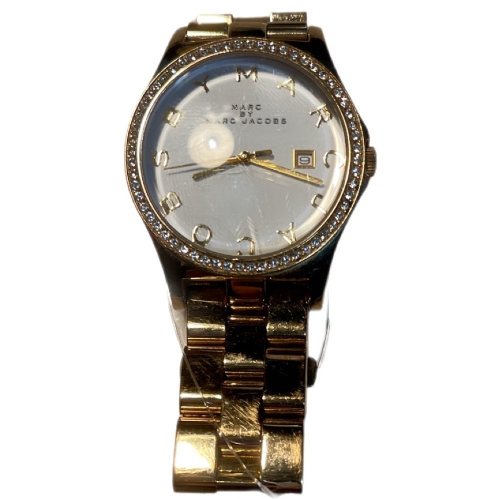 Marc by Marc Jacobs gold plated stainless steel diamond look accent watch